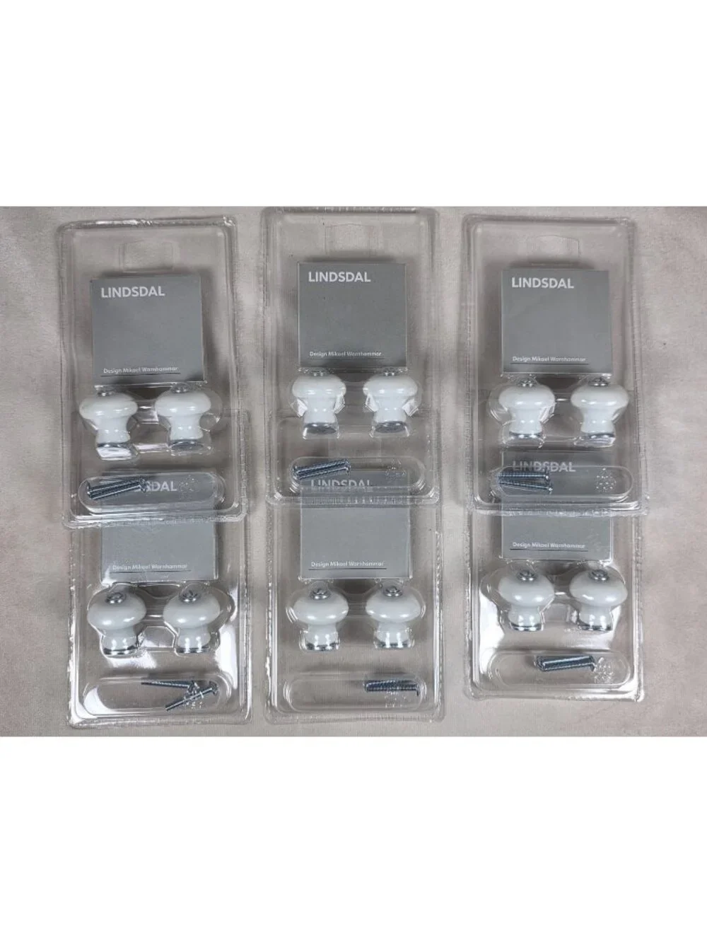 IKEA Lindsdal Drawer KNOB Handles Cabinet Pulls WHITE PORCELAIN 1 3/16